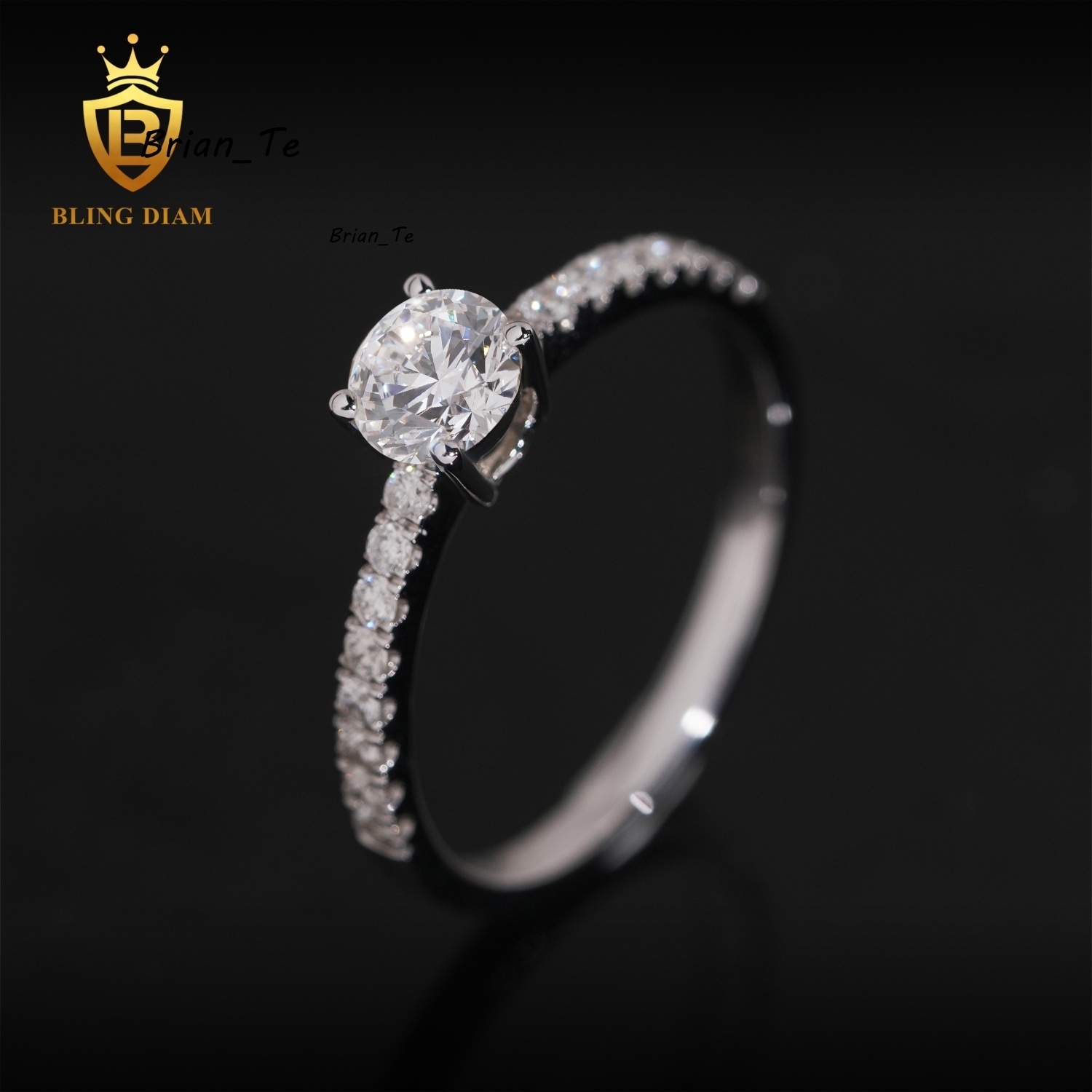 New Style Lab Grown Diamond Ring 925 Sterling Silver with White Gold Plating Certificate Wedding Ring for Women Gift