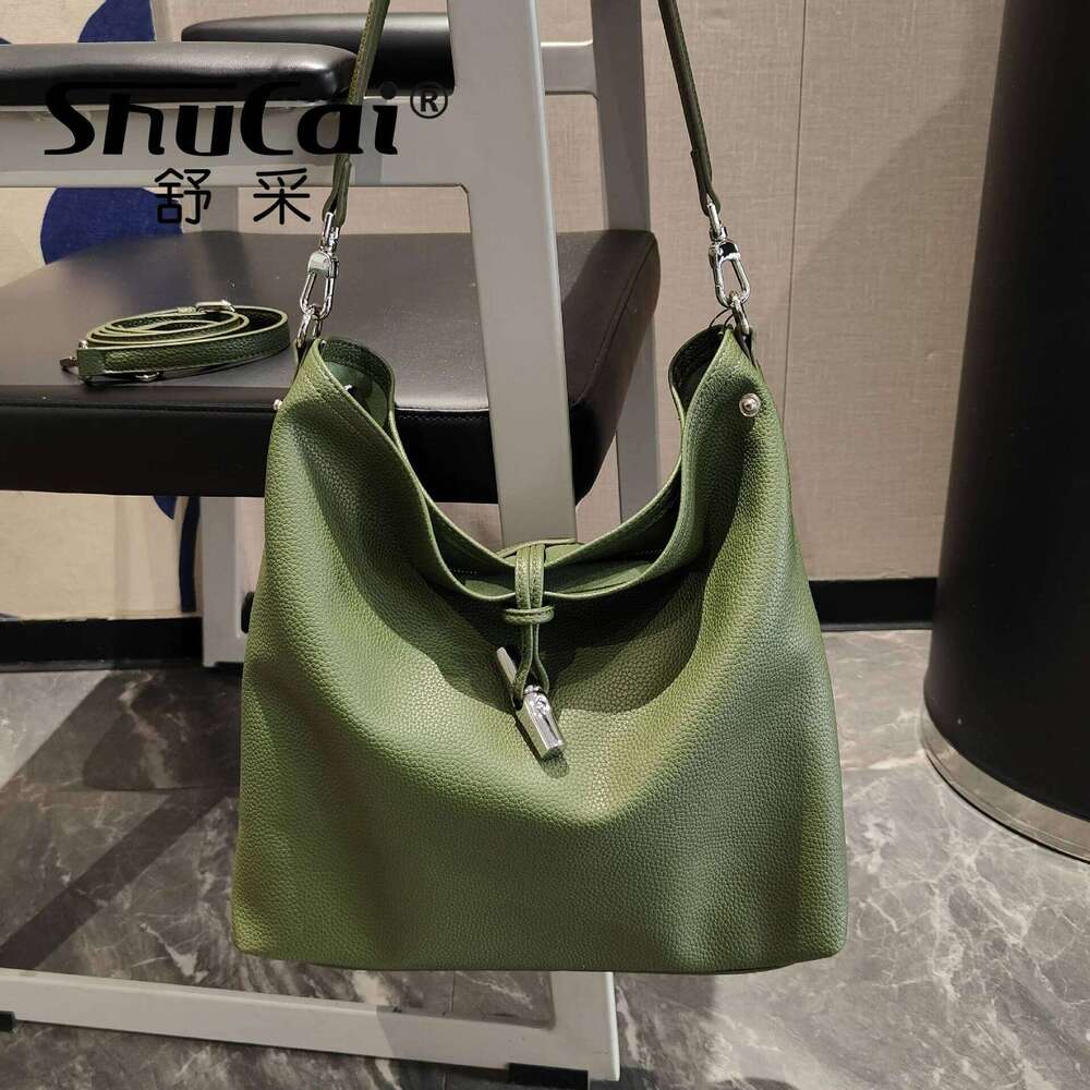 Designer Bags Genuine Leather Korean Fashion Bucket Commuting Simple Head Layer Cowhide Underarm Single Shoulder Crossbody Bag 2025 New Luxury Bag