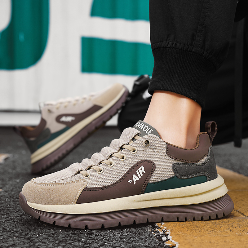 Men's casual shoes versatile British style Forrest Gump sports shoes summer mesh breathable hollow out dad shoes