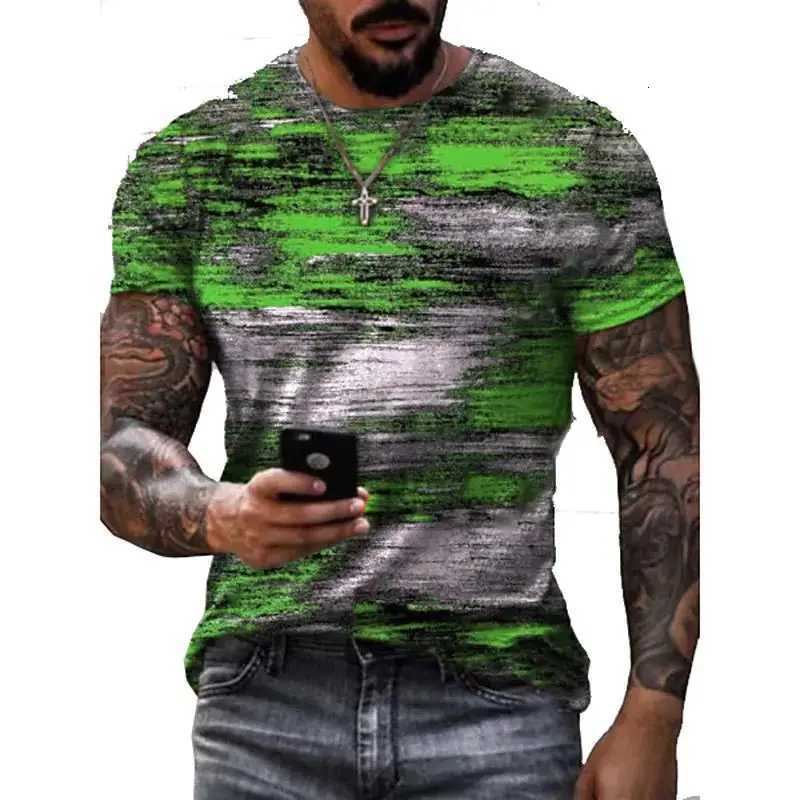 Summer Graffiti 3D Print Mens T Shirts Streetwear Polyester Crew Neck Short Sleeved Tops Casual Loose T-Shirts Men Clothing 6XL Y250819