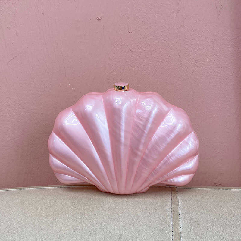 Fashionable new single shoulder crossbody bag, exquisite shell acrylic bag, niche design, dinner handbag