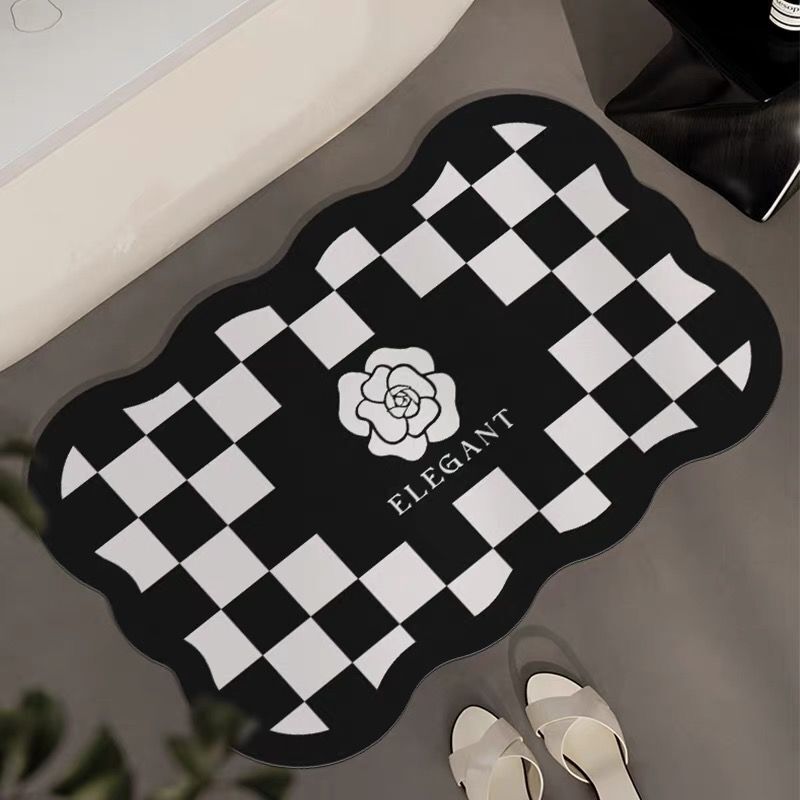French Style luxcury High-End Bowknot Bathroom Entrance Diatomaceous Earth Water-Absorbent Non-Slip Dirt-Resistant Durable Foot Mat designer ddmythur