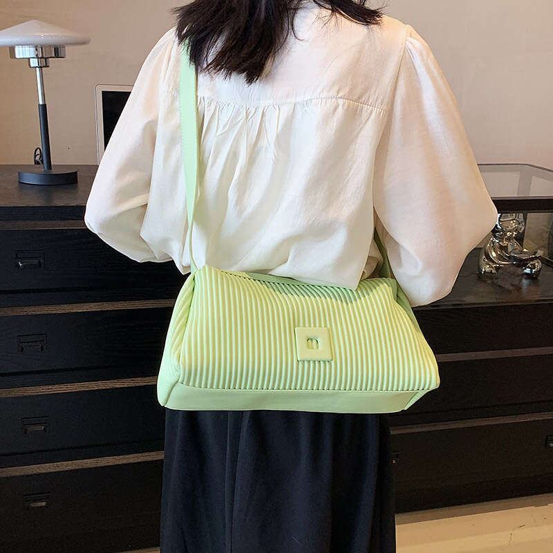 Designer Trendy Women's 2025 New Bags Fashion Striped Pleated Shoulder Crossbody Elegant Simple Pillow Bag