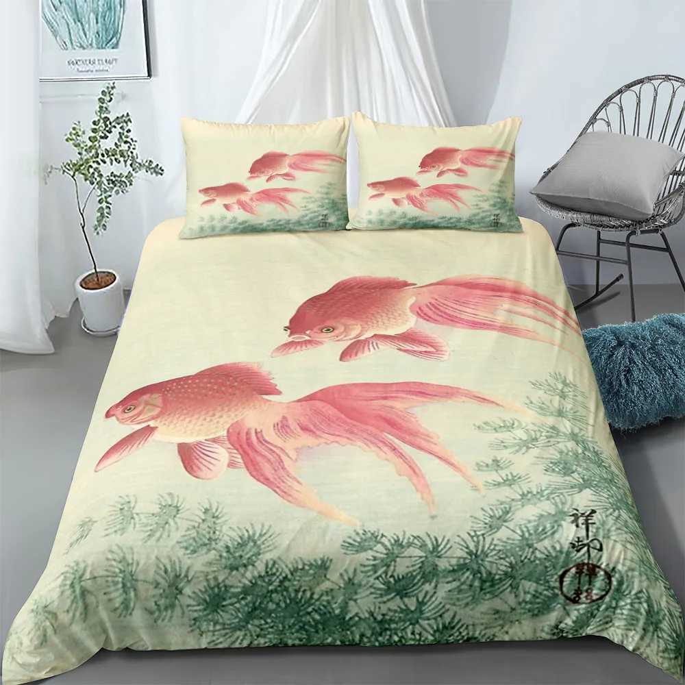 Ukiyo Tree Duvet Cover Set UK Single Double Queen US Twin Full King Size Bed Linen Set Y250819