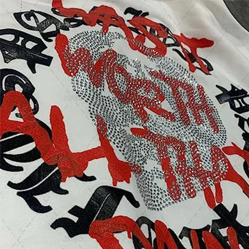 BIG PROMOTION European and American hip-hop letters rhinestone print street hip-hop rock Gothic loose zipper fashion hoodie 250815