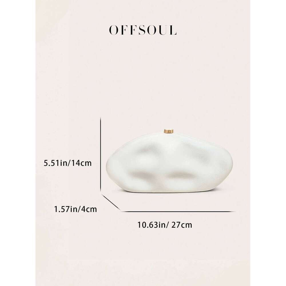 The Sculptural Pebble Leather Handbag New Fashion Style from Europe and America It Is a Heavy-Duty Stone Evening Bag with