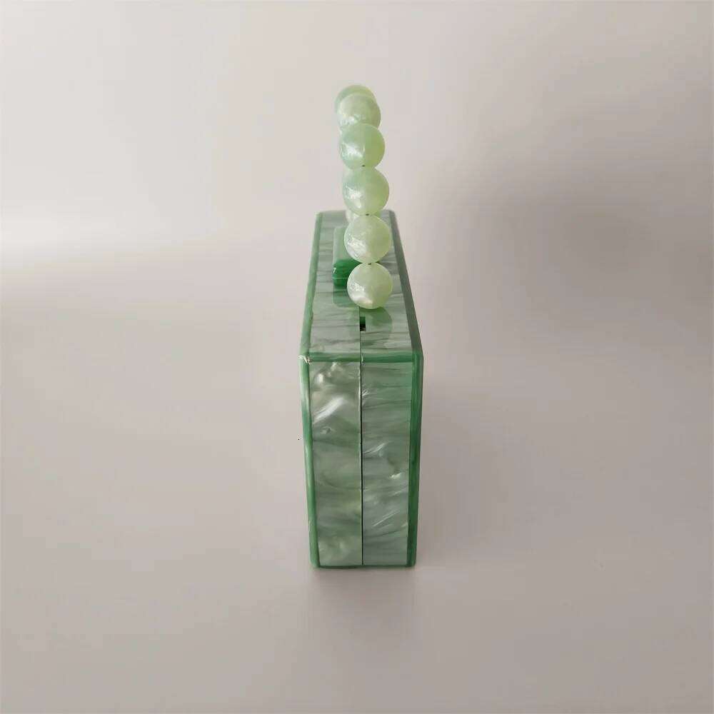 Women Light Lemon Green Acrylic Box Clutch Shell Lady Small Evening Bag Minaudiere Female Handbag Wedding Party Purse