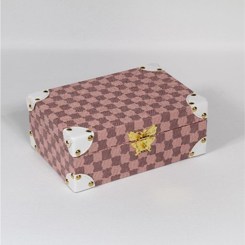 High Value Retro Plaid Design Storage Box Light Luxury For Bedroom Bedside Table Storage And Decoration
