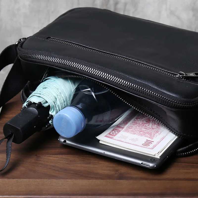 Mens Crossbody Bag Genuine Leather New Casual Backpack For Commuting Single Shoulder Bag Trendy Top Layer Cowhide Bag Y250819