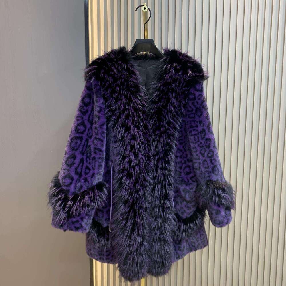 Autumn Winter Coat Winter New Long Thickened Loose Big Fur Collar Imitation Mink Integrated Warm Woolen Women's Clothing