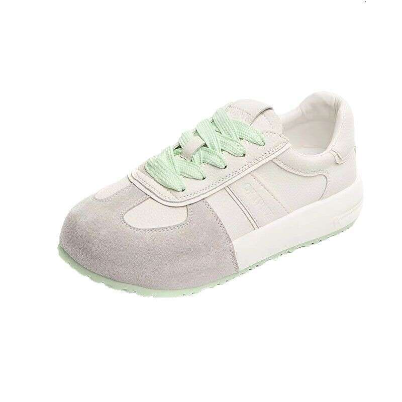 2025 Spring Summer New Thick-Soled Genuine Leather Breathable Fashion Bag Bottom Forrest Gump for Women Lightweight Versatile Korean Style Casual Shoe