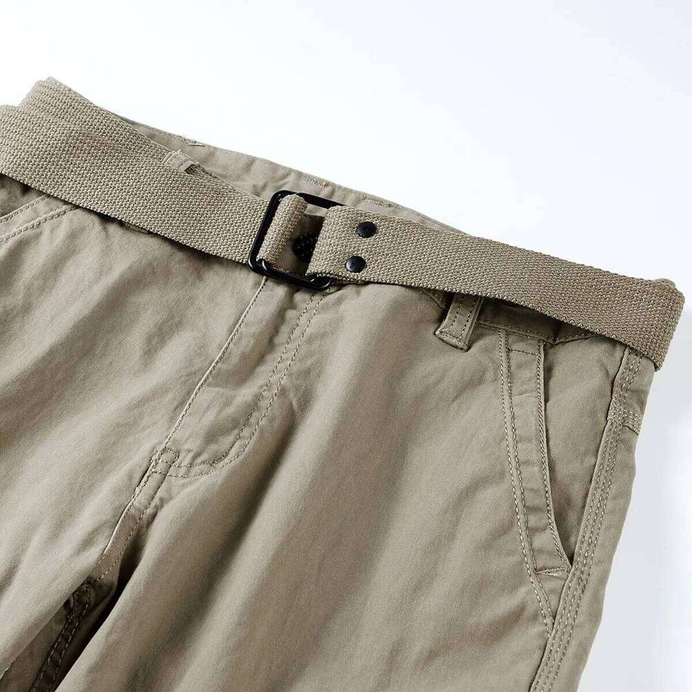 2025 Men's Cargo Pants Straight Leg Cotton Stretch Tactical Trouser Male Military Outdoor Camping Fishing Casual Work Wear Khaki