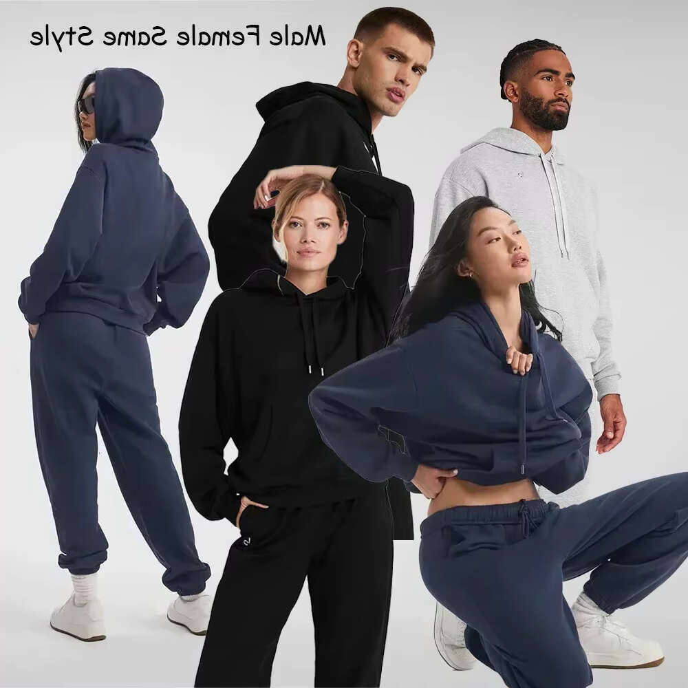 Yoga Sweatshirt Sweatpants Outfit Perfectly Oversized Aloness women clothes Silver 3D symbol Aloness women clothes Men Loose Top Aloness women clothes Jacket