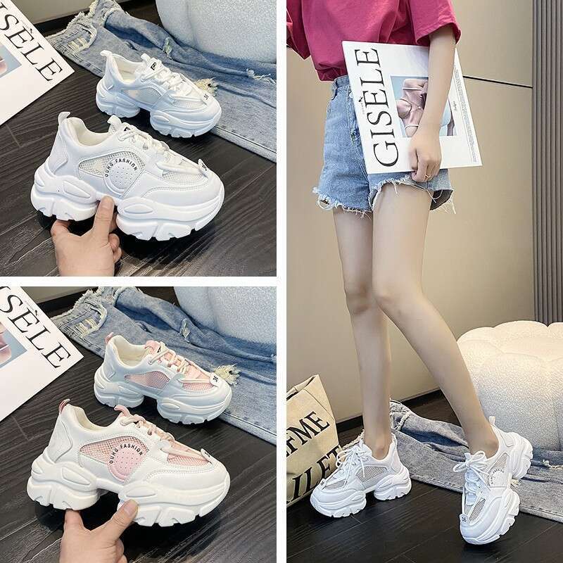 2023 Summer New Women's Breathable Mesh Dad Fashion Versatile Casual Sports Platform Thick Sole Trendy Shoes