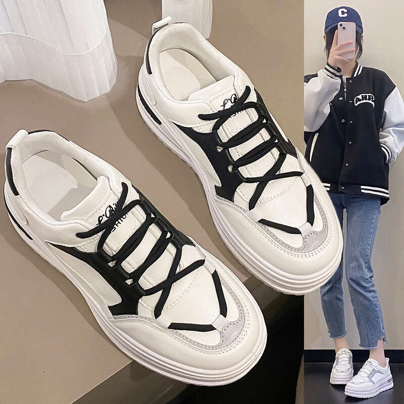 2023 Spring New Korean Style Versatile Fashionable Round Toe Platform Casual Sneakers for Women