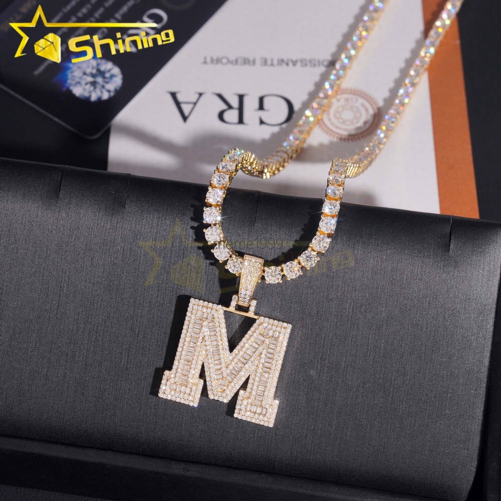 Custom Made Hip Hop Jewelry 10K 14K 18K Real Gold Lab Diamond Iced Out Hip Hop Initial Pendant High-End Hand Setting Jewelry