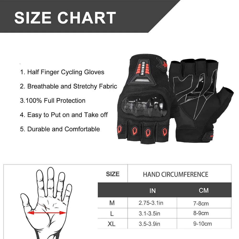 Fingerless Driving Motorcycle Biker Gloves Cycling Biking for Men Women Spring Summer Breathable 250811