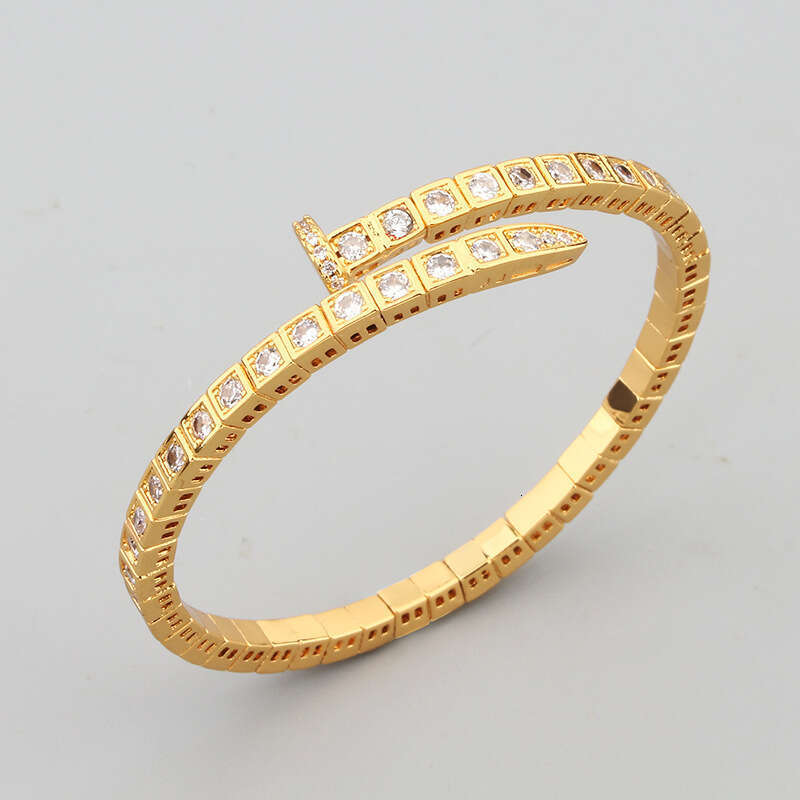 Elegant Square Full Dia Stud Spring Fashionable Unisex Open Rivet Bracelet