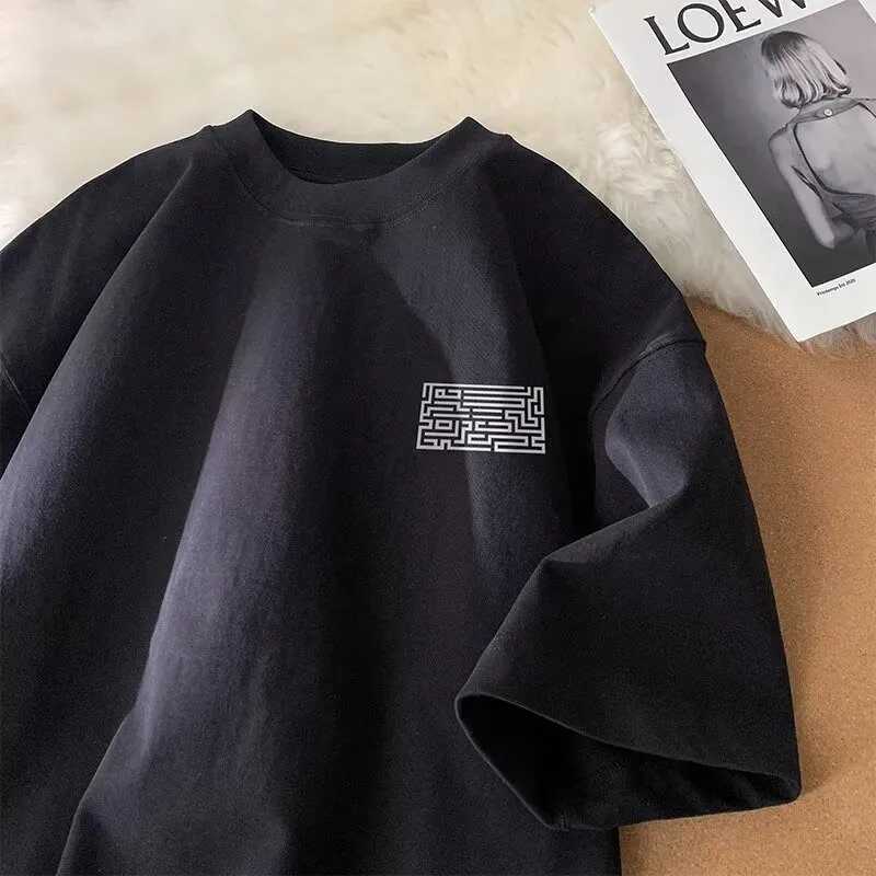 M-8XLMens Oversized Tee Casual Loose Clothes Maze Printed T-shirt Suitable Men Women Y250819