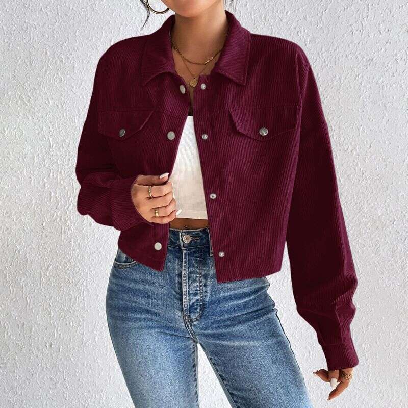 Women's Clothing Polo Collar Button Casual Jacket For Women