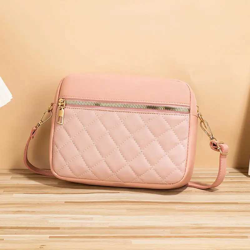 Small Messenger Bag For Women Trendy Lingge Embroidery Solid Color Female Shoulder Bag Fashion Leather Ladies Crossbody Bags Y250819