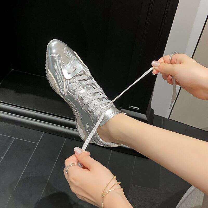 Women's Thick-Soled Versatile Casual Sneakers Asymmetric Tongue German Training Height Increasing Boxing Shoes 2025 New Model