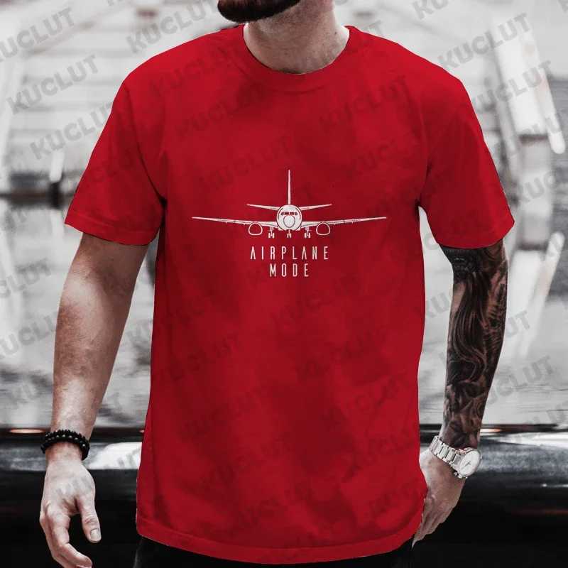 Shirts for Men Airplane Mode Travel T-shirts Traveler Vacation Tee Shirts Plane Pilot Tshirts Short Sleeve Clothing Mens Tops Y250819