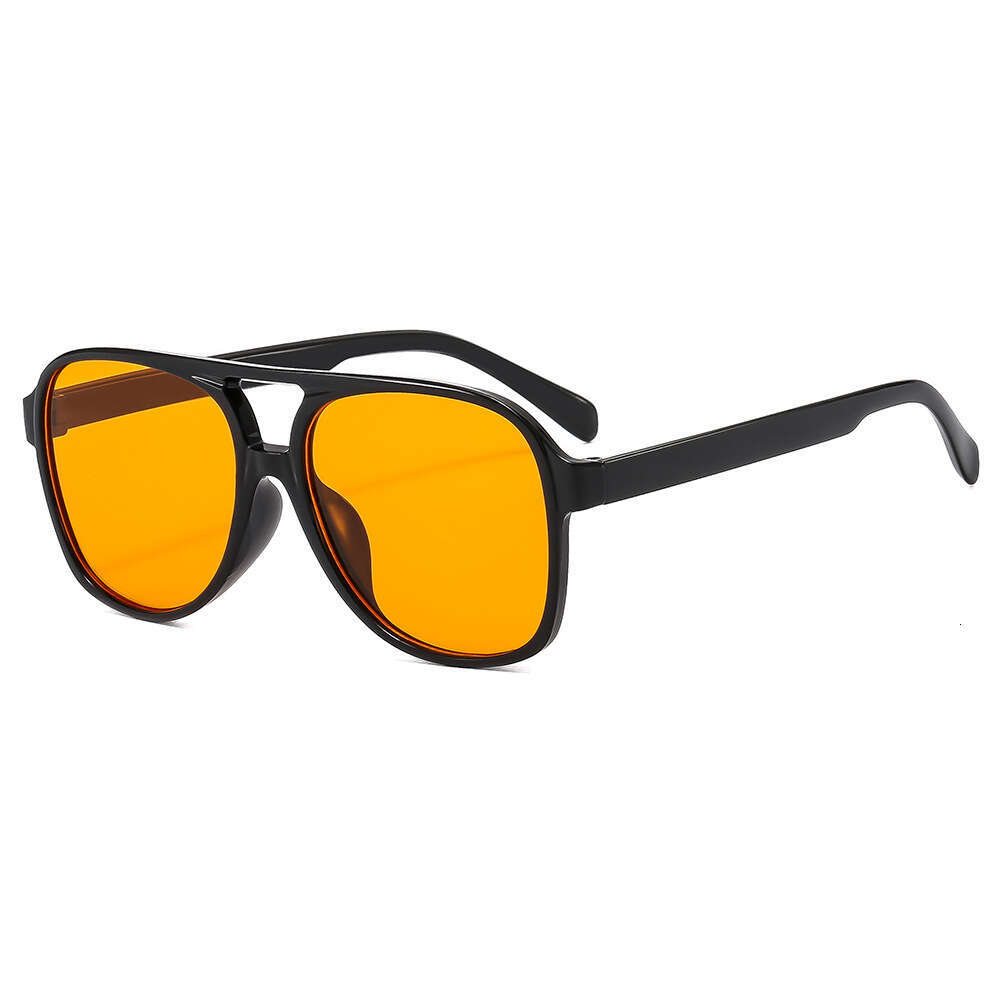 Large Frame Aviator Women Fashion Toad Glasses Ins Designer Style Personality Double Bridge Sunglasses for Men Trendy