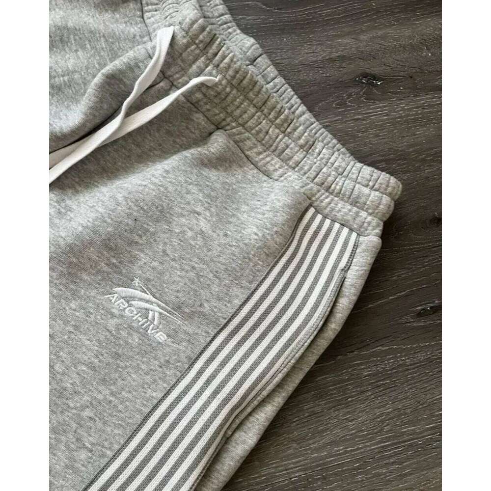 American Retro Striped Knitted Men Y2k Street Haruku Trendy Brand Oversized Trousers Loose Casual Wide Leg Pants Women