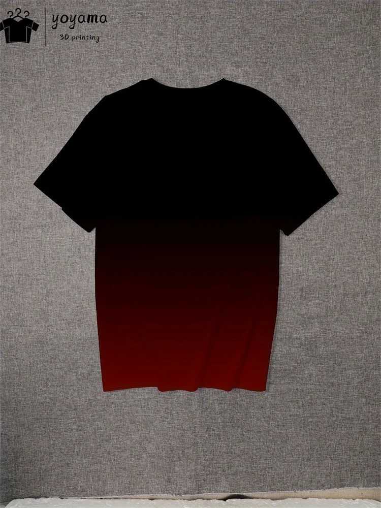 Summer Gradient Print T shirt Men Fashion Graphic T shirts 3D Print Mens Clothing Round Neck T-shirts for Men Street Rock Tops Y250819