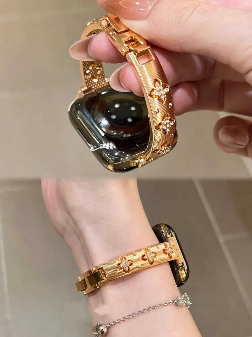 N Bling Stainless Steel Bracelet Link For Watch Band Series 8/7/6/10/9 40mm 41mm 38mm 42mm 44mm 45mm 46mm Strap Y250820