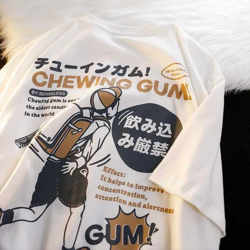 Heavyweight Pure Cotton Japanese Anime Printed Short Sleeved T-shirts For Men Women Loose Casual T Shirt Summer Trend Top Tees Y250819