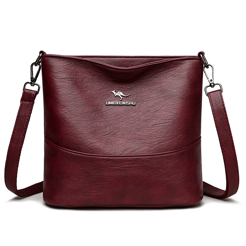 2025 Autumn Simple Bucket Bag Retro Texture Shoulder Bag Lightweight Luxury Texture Crossbody Bag Women's Small Bag Women's Crossbody Bag De