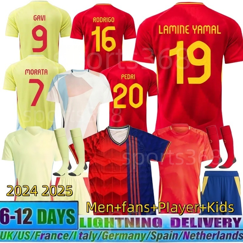 Spain soccer jerseys 2024-25 men kids kits football shirts PEDRI Espana MORATA FERRAN GAVI LAMINE YAMAL M.LLORENTE ANSU FATI CARVAJAL OLMO fans Player football jersey