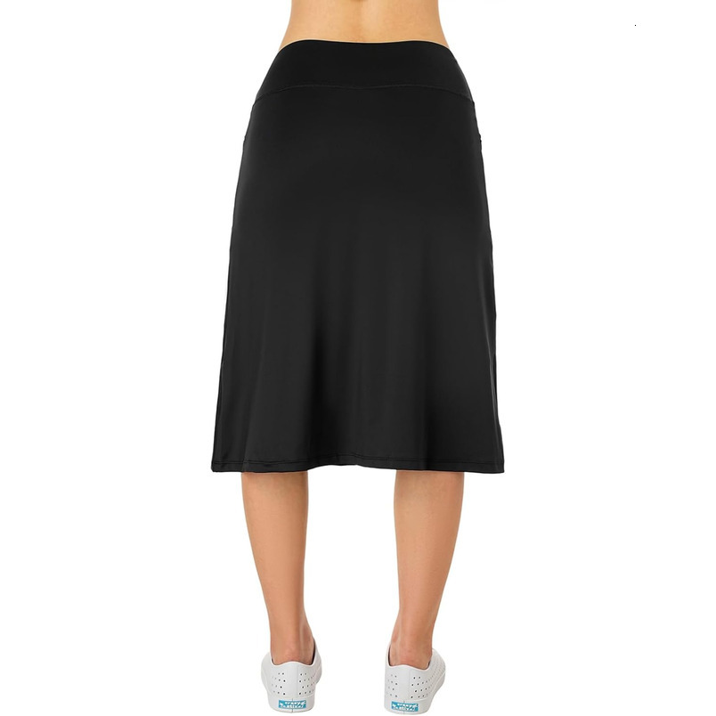 Women's Midi with Zipper Pockets,26" Knee Length Skorts for Women Athletic Swim Skirts