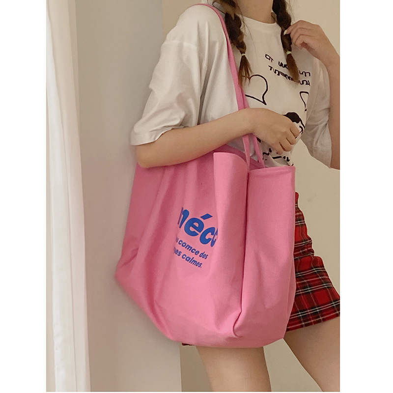 2025 Autumn Women's Student Canvas Bag Summer New Fashionable Casual Handbag Large Capacity Shopping Bag Cloth Bag Women's Crossbody Bag Des