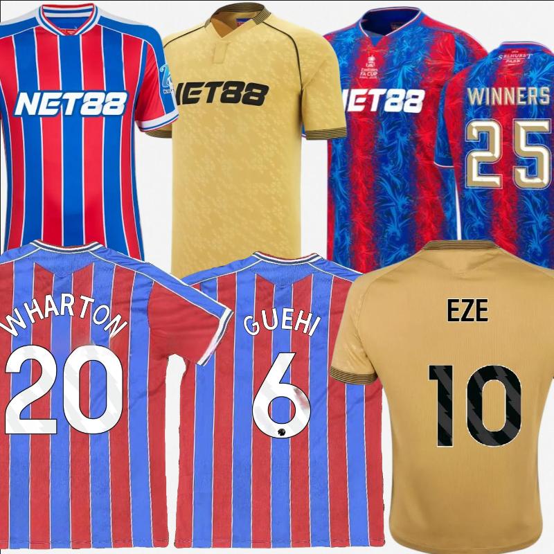25 26 Crystals EZE Palaces soccer jersey MATETA Sarr 2025 fa cup final WHARTON GUEHI Nketiah Kamada DOUCOURE MUNOZ 24 25 26 CRY jersey Home away Football adult kids kit