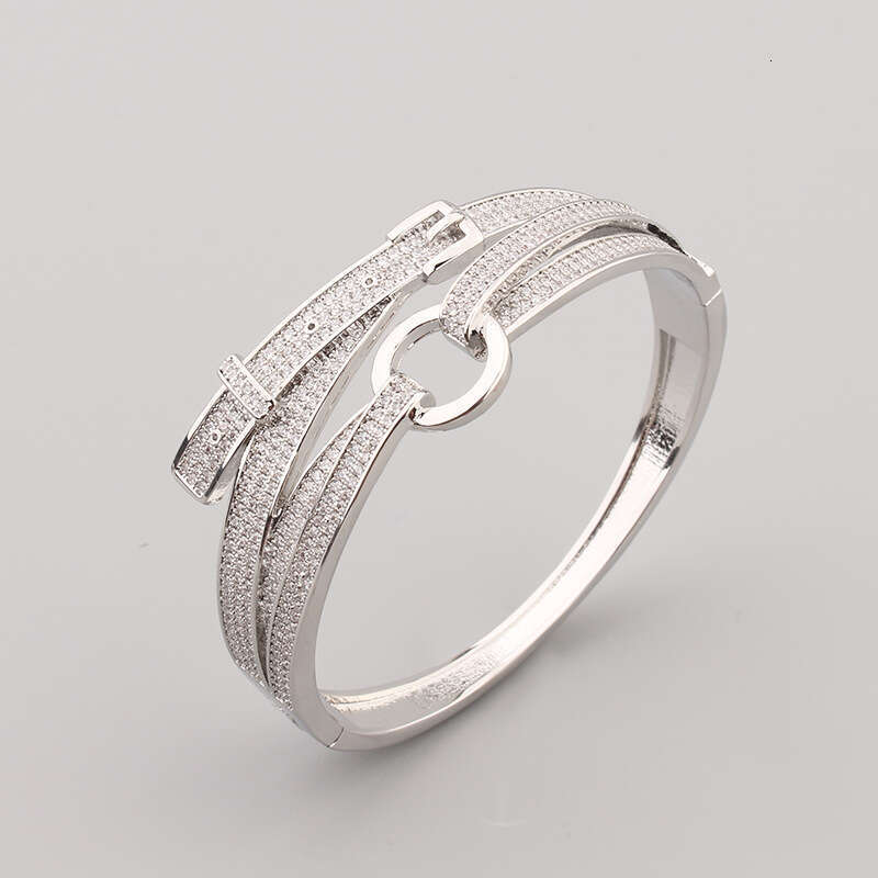 Trendy Fashion Women's Full Dia Elegant Belt Bracelet Gold-Plated Jewelry