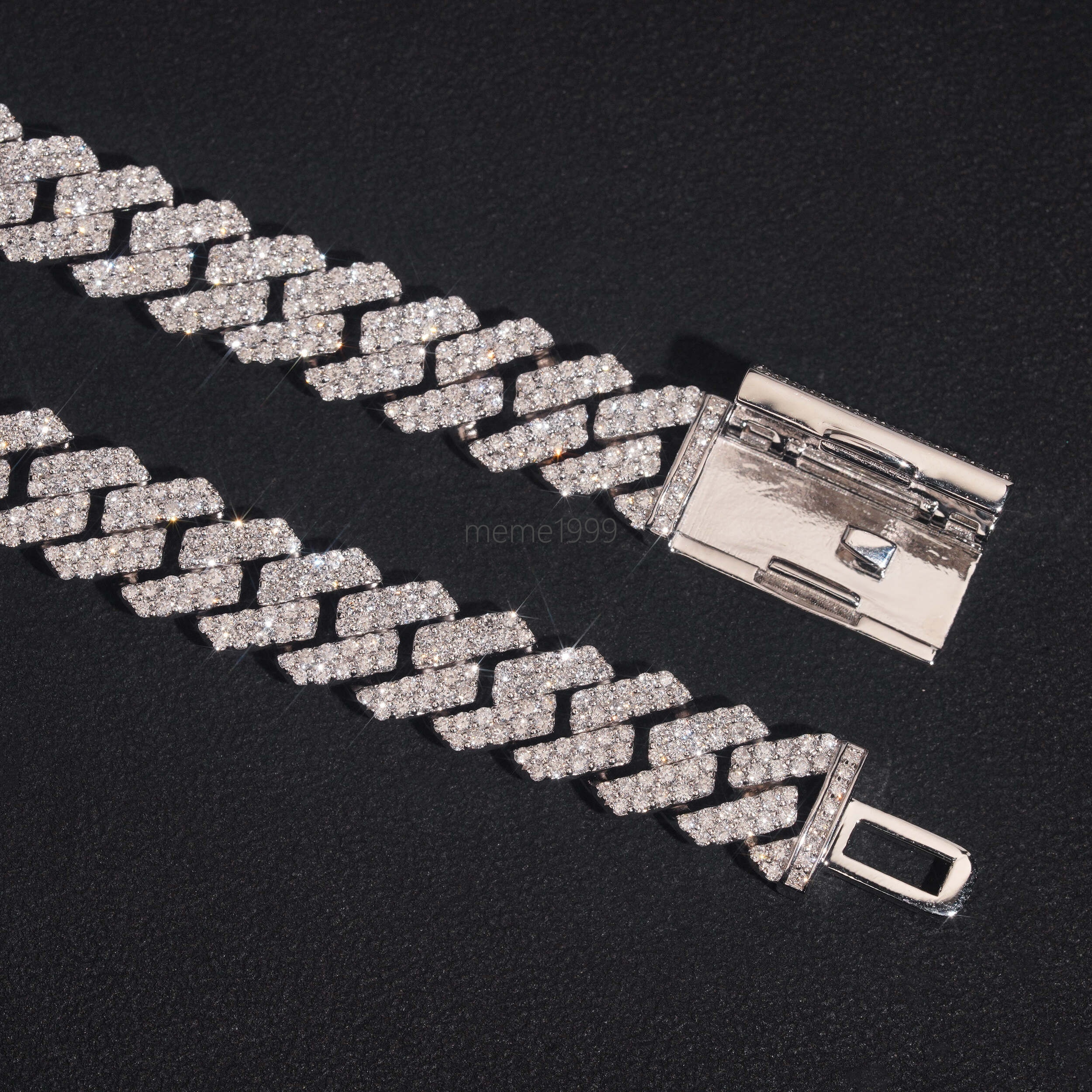 New Arrival VVS Lab Grown Diamonds 10MM Iced Out Cuban Link Chain Necklace 925 Silver