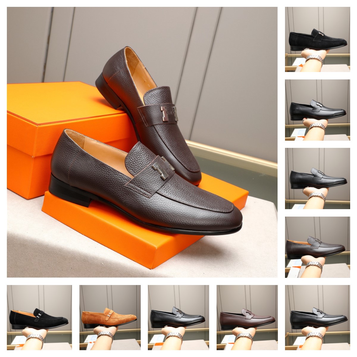 69Model 2024 Top Quality Designer Dress Shoes for Men Brand Luxury New Business Loafers Shoes Slip on Leather Shoes Plus Size for Men Wedding Party Shoes Size 38-46