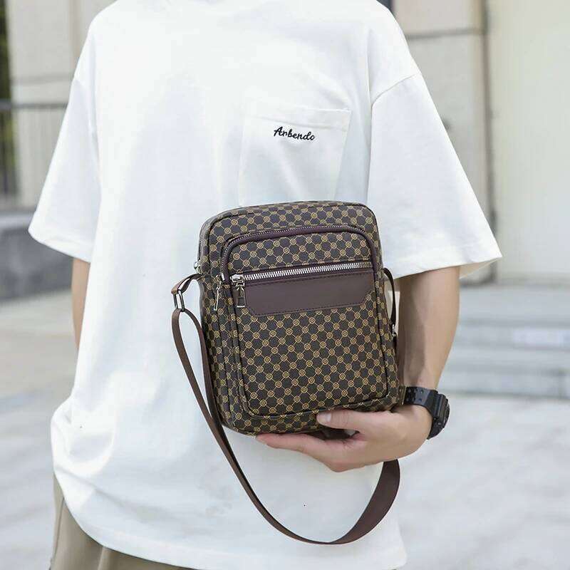 Casual printed PU leather men's shoulder crossbody bags designer messenger bag sacoches hommes