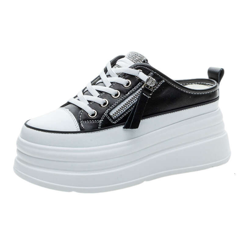 2025 Casual Hollow Out Rocking Platform Shoes Internet Celebrity Spring Fashion Half-Slip Height Increasing Summer High Heels