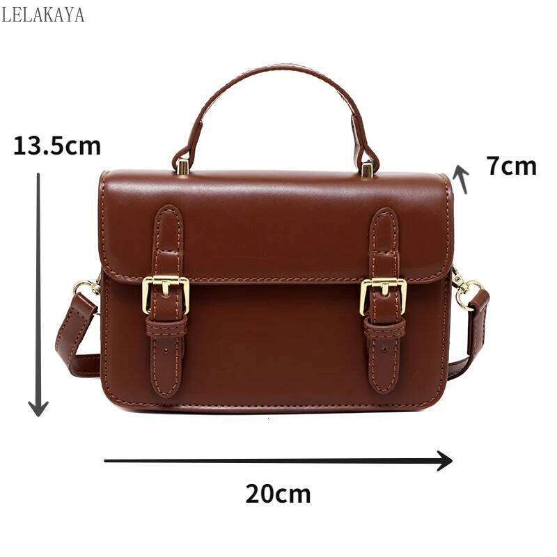 Vintage Fashion Square Tote New High Quality Shoulder PU Leather Handbags Women Portable Crossbody Messenger Bags