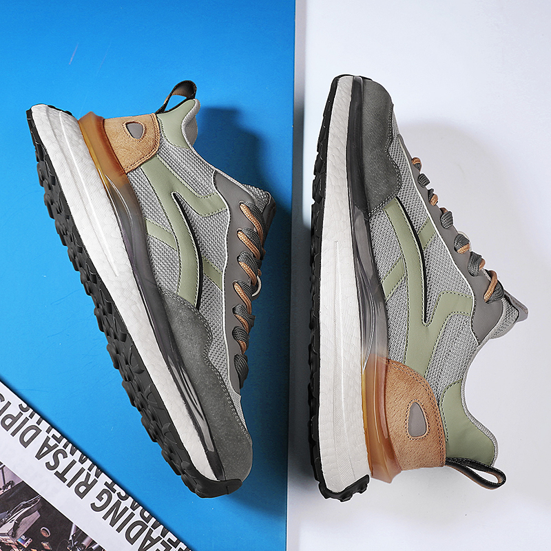 Light luxury men's shoes for spring and autumn 2024 new trend versatile popcorn lightweight sports leisure running shoes for men and women