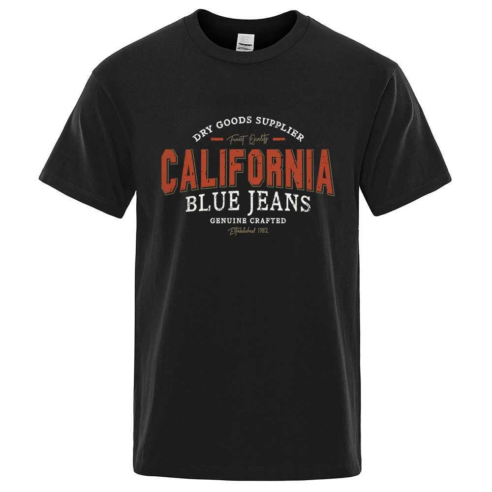 California Usa City Street Letter Pattern Print Men T Shirt Fashion Cotton T-Shirts Oversized Streetwear Summer Breathable Tops Y250819