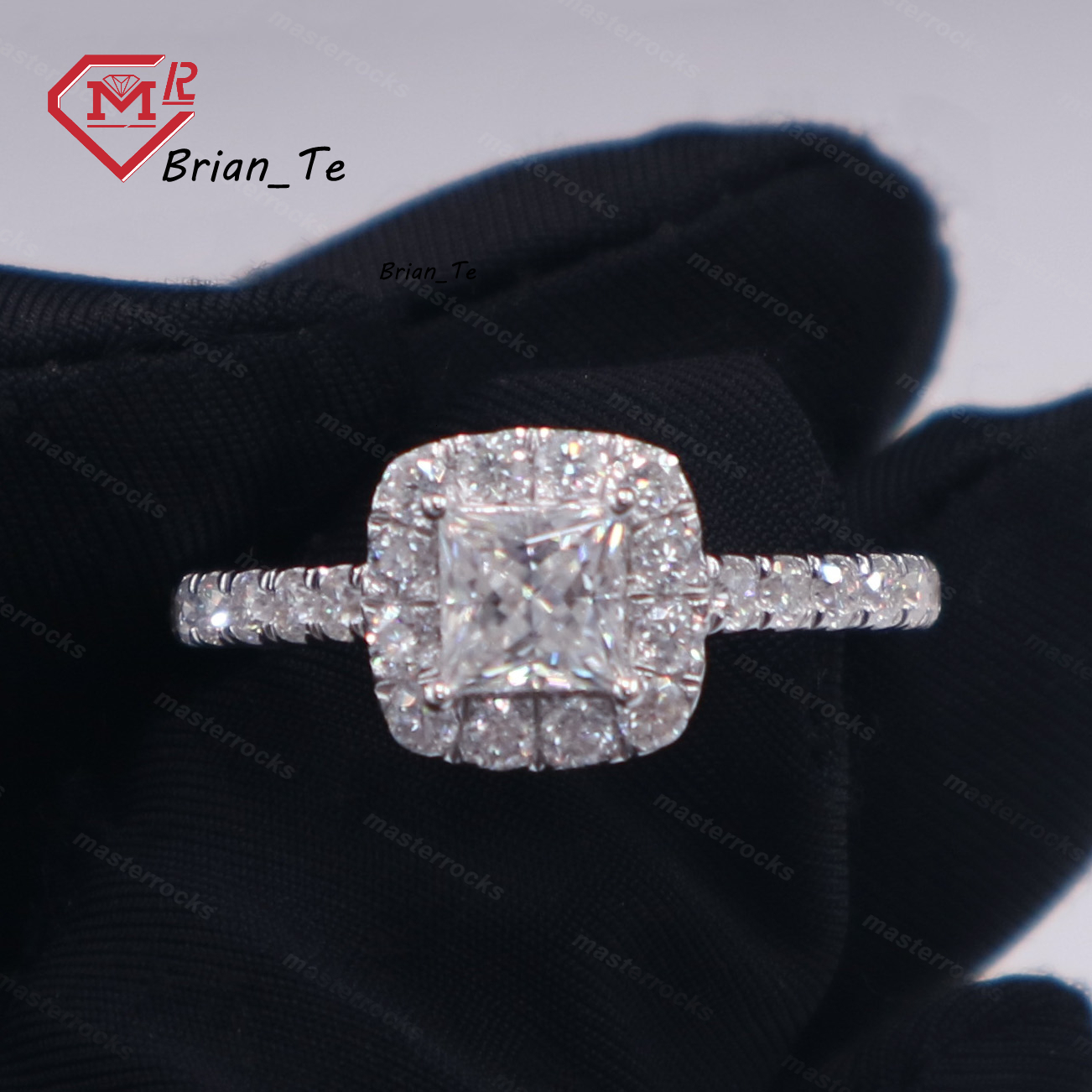 Fashion Women Ring Jewelry Gra Certificate Silver 925 Engagement Wedding VVS Moissanite Diamond Ring
