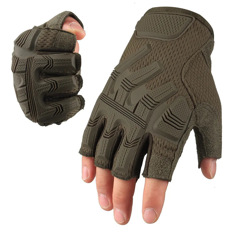 Tactical Fingerless Gloves Sports Airsoft Combat Paintball Shooting Hunting Driving Work Nonslip Antisweat Half Finger Men 250811