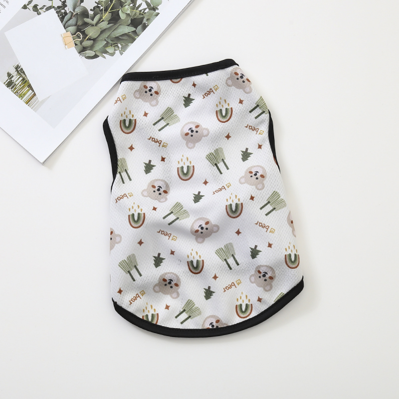 Dog Apparel Cartoon summer lightweight pet clothes breathable vest suitable for corgi bichon French bulldog and other small dogs comfortable and soft 