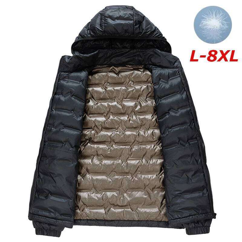 Winter New Men Hooded Waterproof Windproof Puffer Detachable Hat Coat Casual Lightweight Down Jacket Male