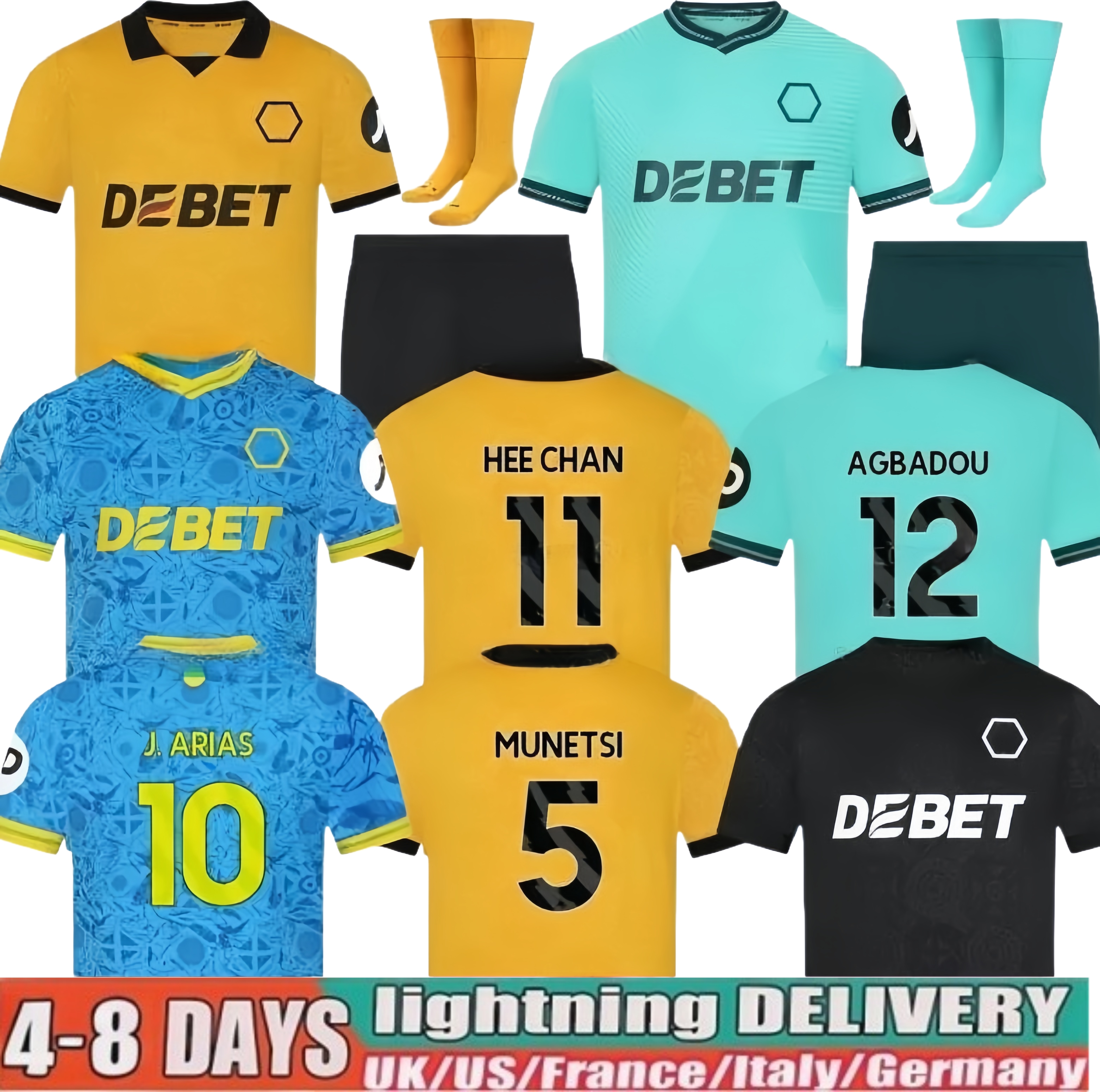 2025 26 WoLvErHaMpToNes WoLvEs soccer jerseys NETO HEE CHAN CUNHA KALAJDZIC AIT-NOURI N.SEMEDO JOSE SA S.BUENO GOMES DAWSON SARABIA football shirts 88